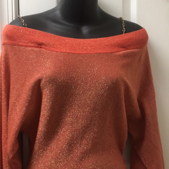 bebe Rust Sequence Chain Strap Mini Dress 3/4 Bell Sleeves Sz XS New - Picture 6 of 7